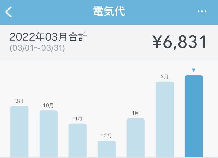 2022年3月の電気代