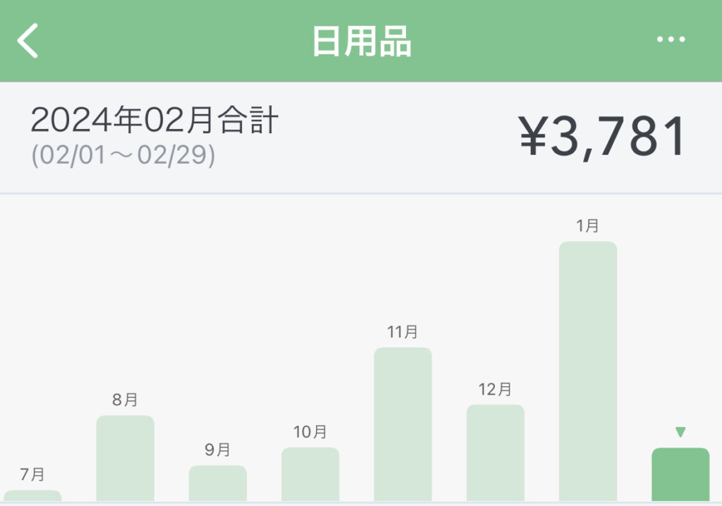 2024年2月の日用品費